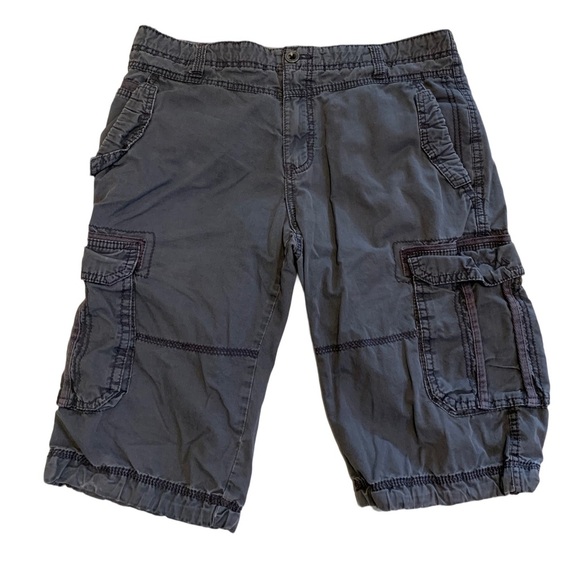 XSIDE Authentic Wear Dept. Distressed Cargo Shorts Men's W:32 Grey - Picture 1 of 7